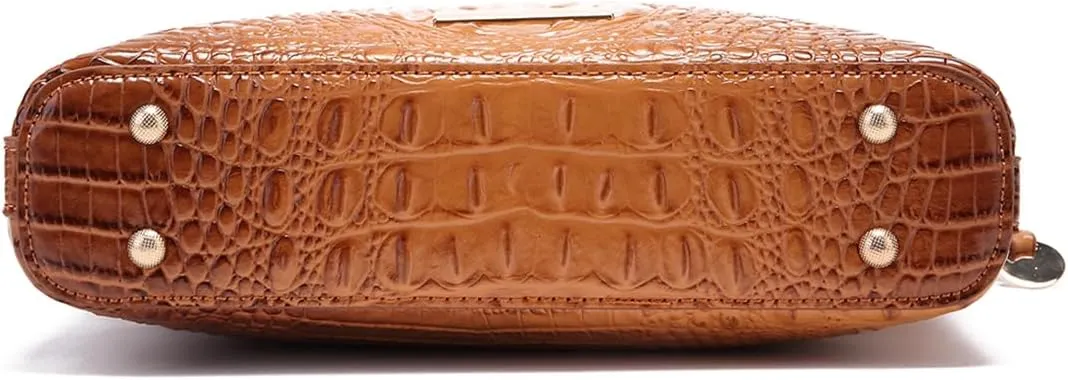 Shoulder Crocodile Flat Handbags for Women trendy Ladies Bag Crocodile PU Leather Crossbody Purse with Strap