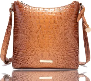 Shoulder Crocodile Flat Handbags for Women trendy Ladies Bag Crocodile PU Leather Crossbody Purse with Strap