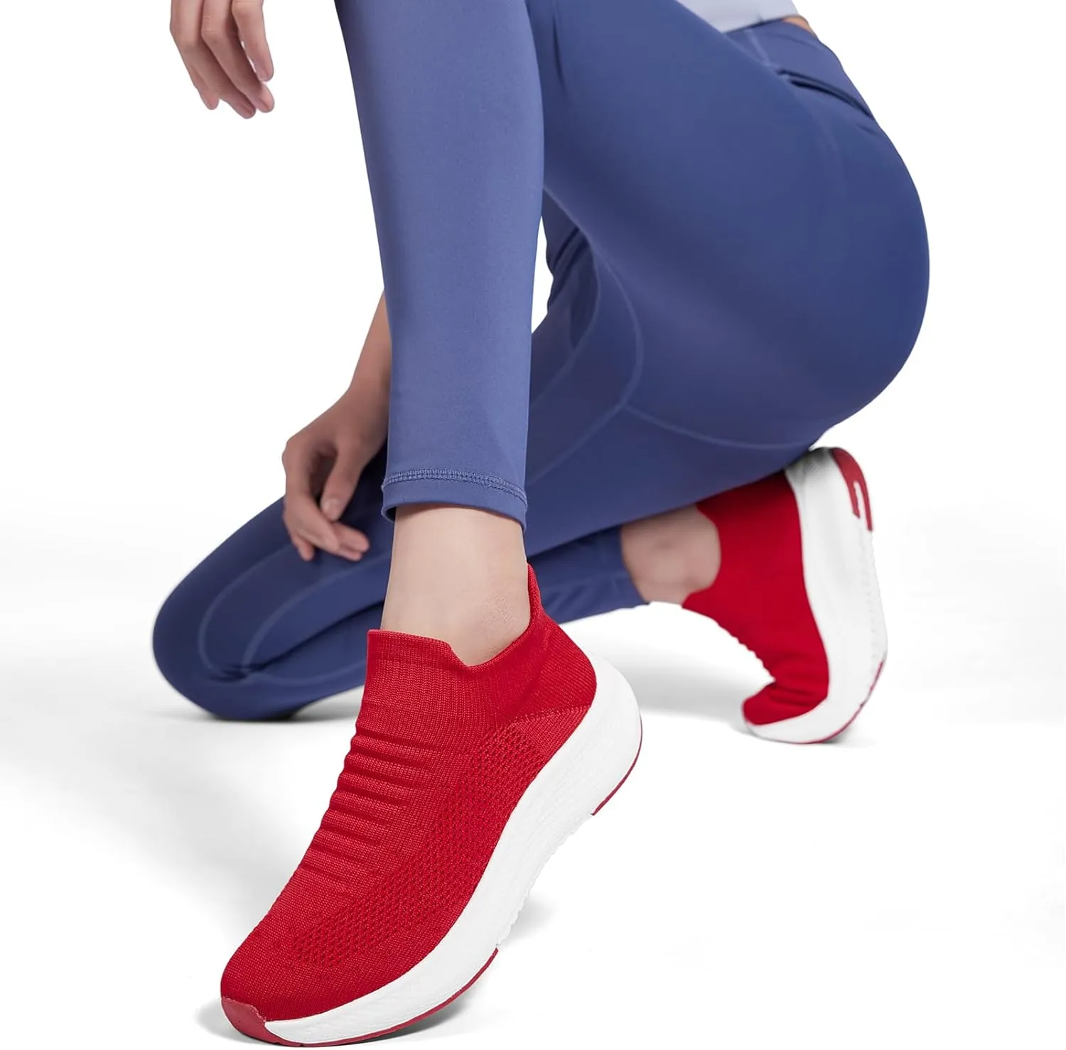 SHULOOK Womens Slip on Walking Shoes Comfort Lightweight Breathable Sock Shoe Non-Slip Mesh Casual Fashion Tennis Running Sneakers