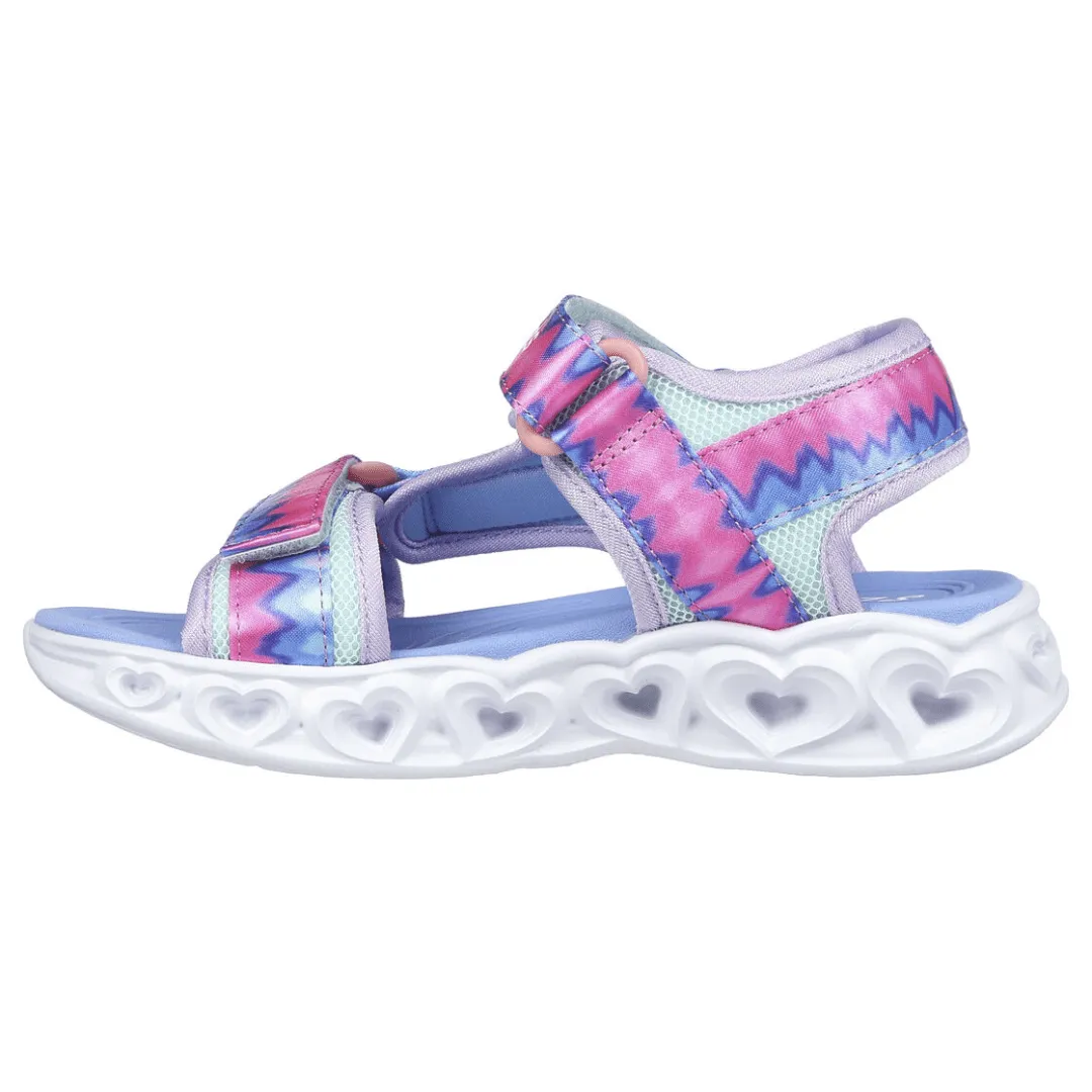 Skechers S-Lights Miss Vibrant Girls Sandals - Lavender/Multi