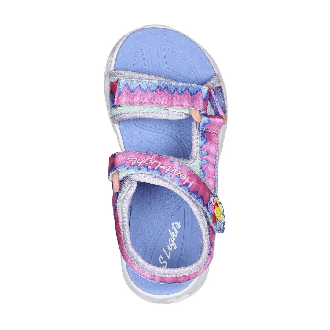 Skechers S-Lights Miss Vibrant Girls Sandals - Lavender/Multi