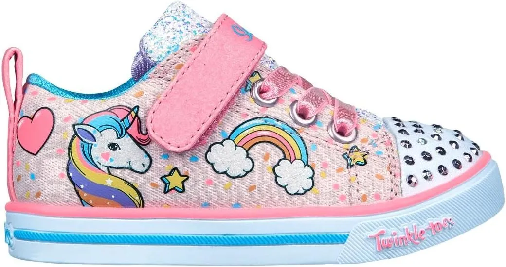 Skechers Unisex-Child Twinkle Toes Sparkle Lite-Unicorn Craze Sneaker