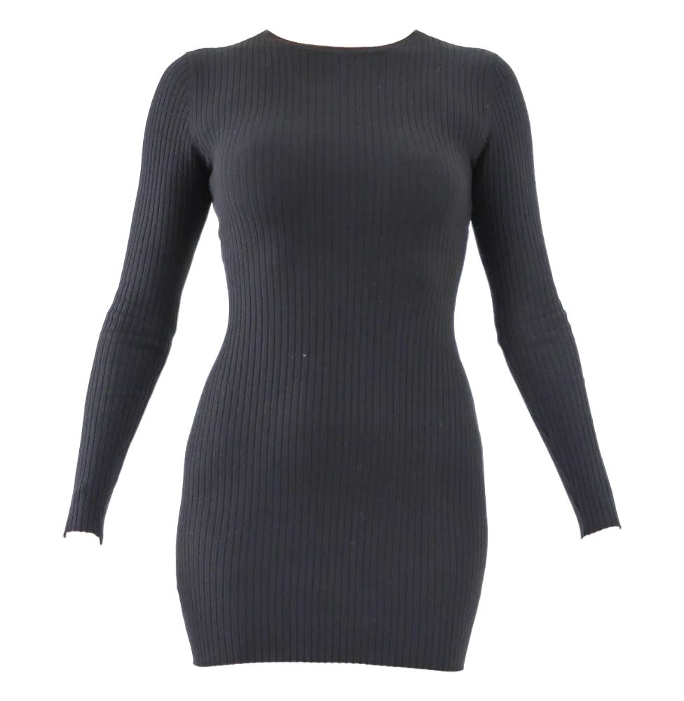 Sleek Bodycon Mini Dress - Black