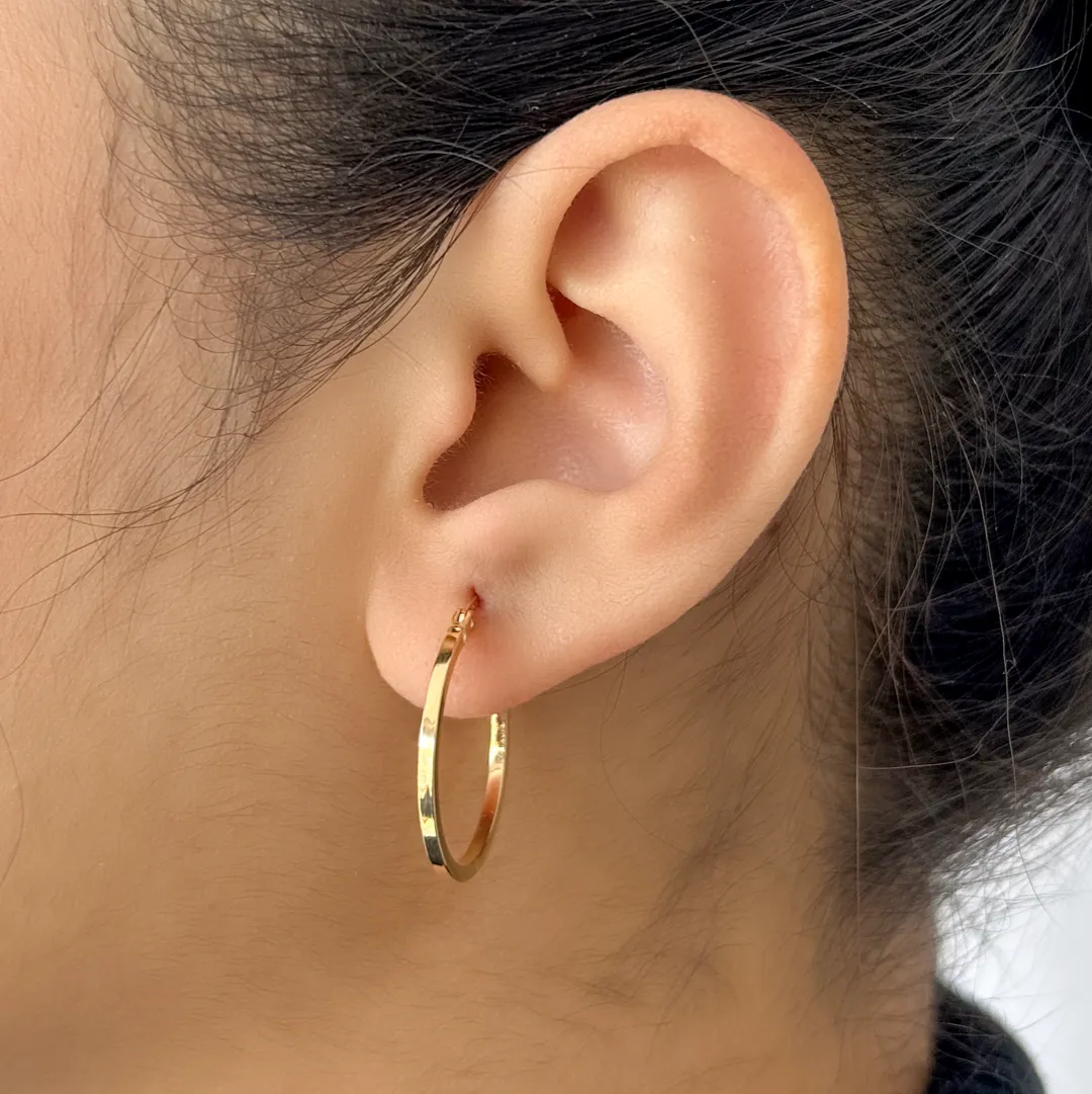 Sleek Flat Hoops