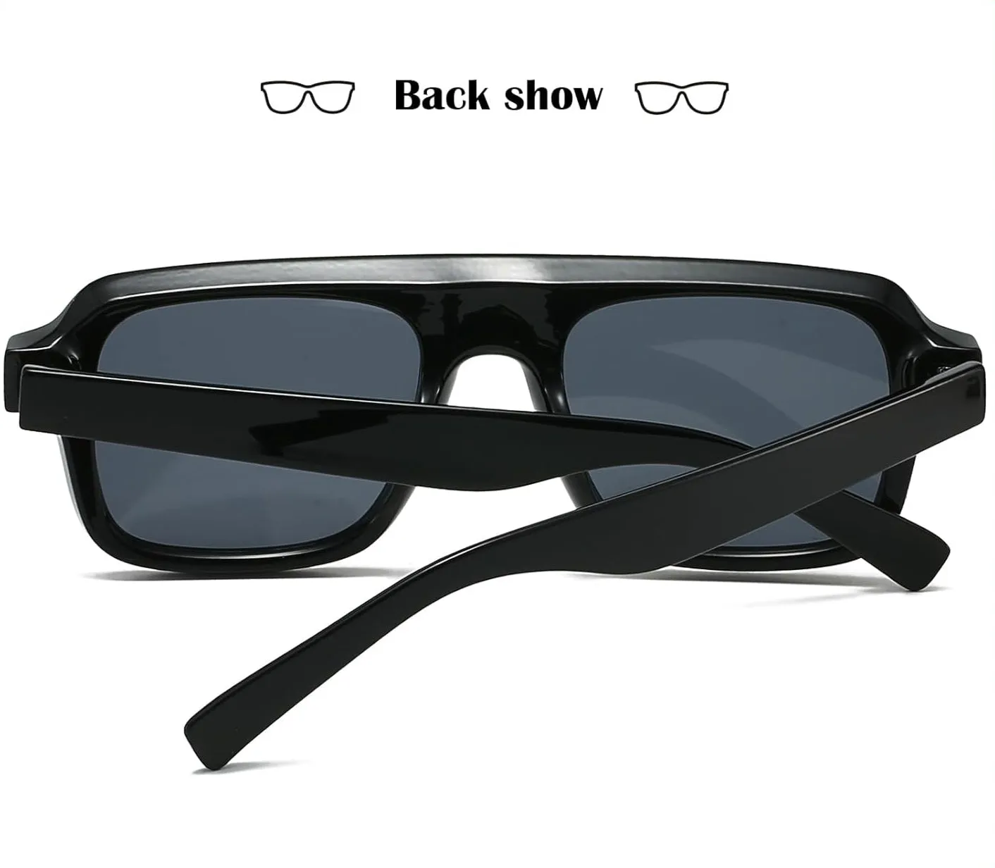 Sleek Flat-Top Aviator Sunglasses