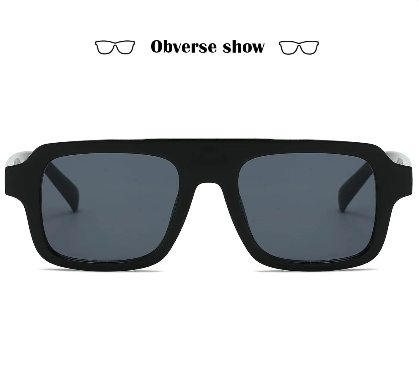 Sleek Flat-Top Aviator Sunglasses