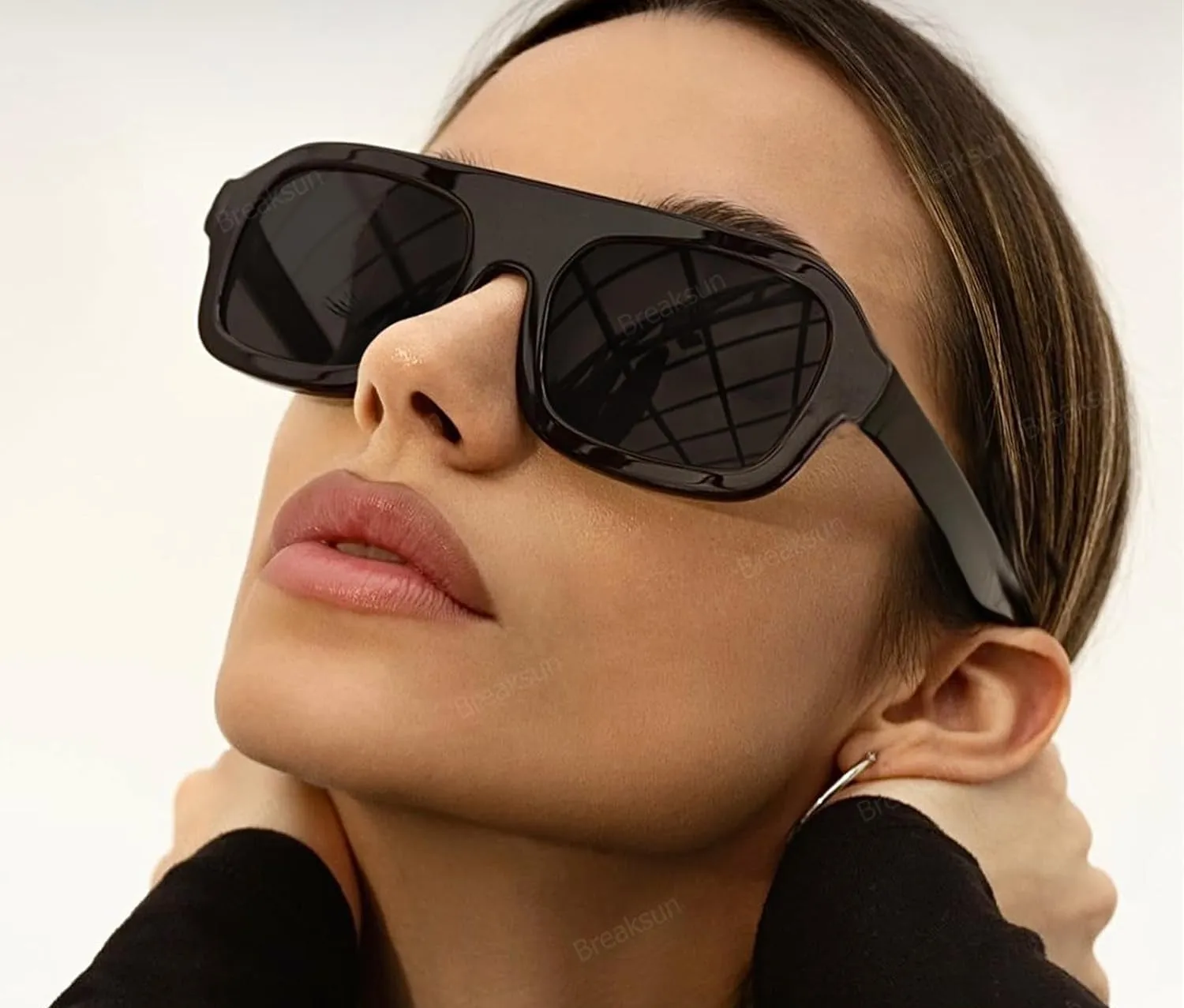 Sleek Flat-Top Aviator Sunglasses