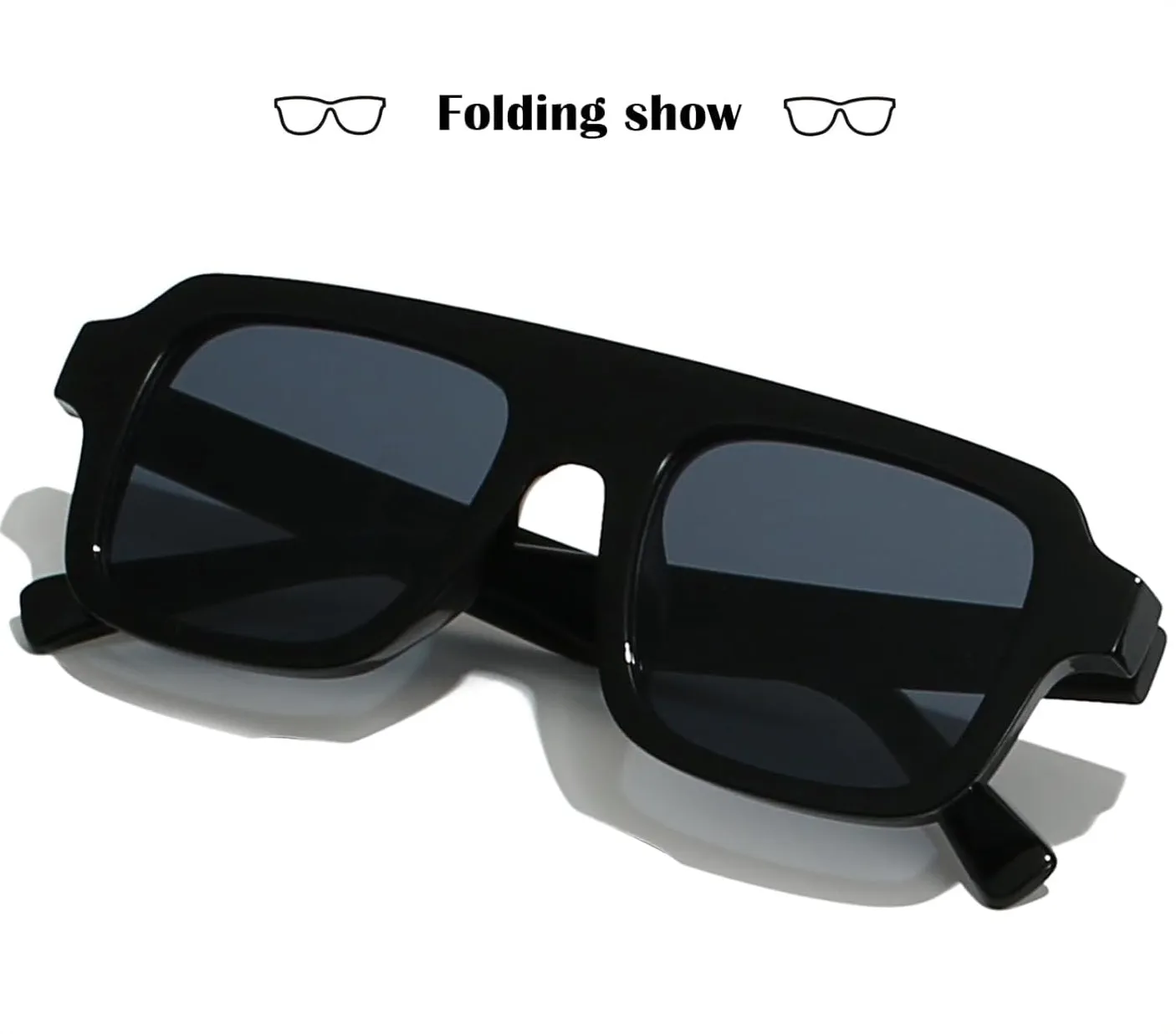 Sleek Flat-Top Aviator Sunglasses