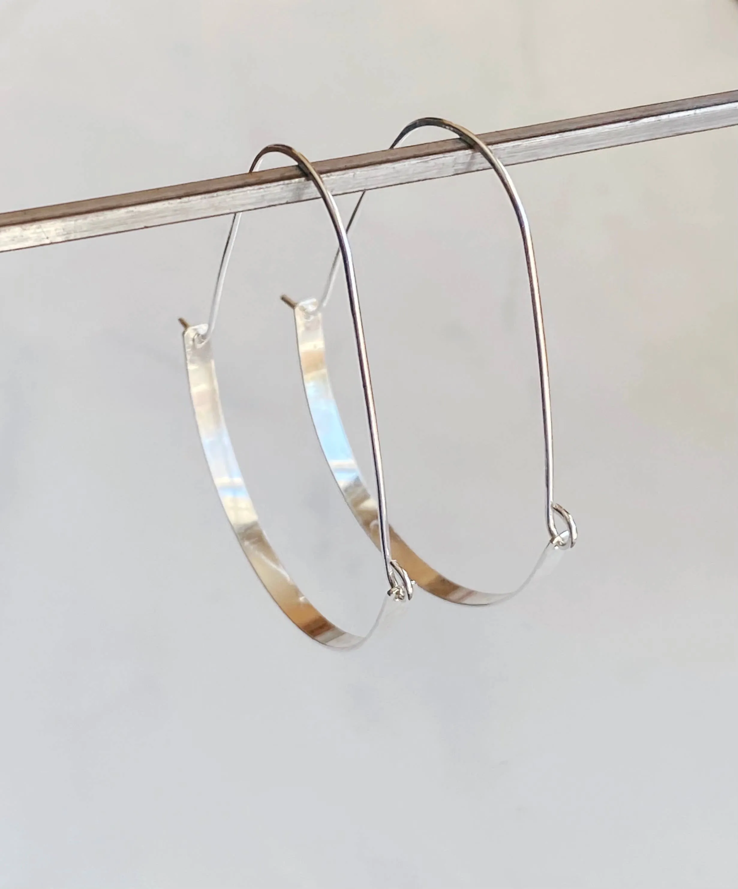 Sleek Swing Hoops | Sterling Silver