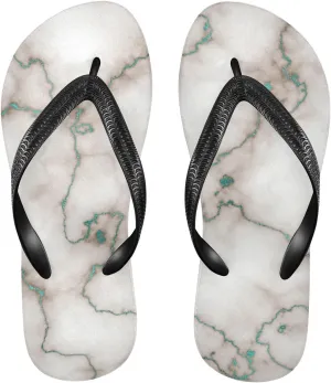 Slim Flip Flops for Women Beach - Abstract Marble Casual Thong Flat Sandals Rubber Slide Slippers Shower Shoes