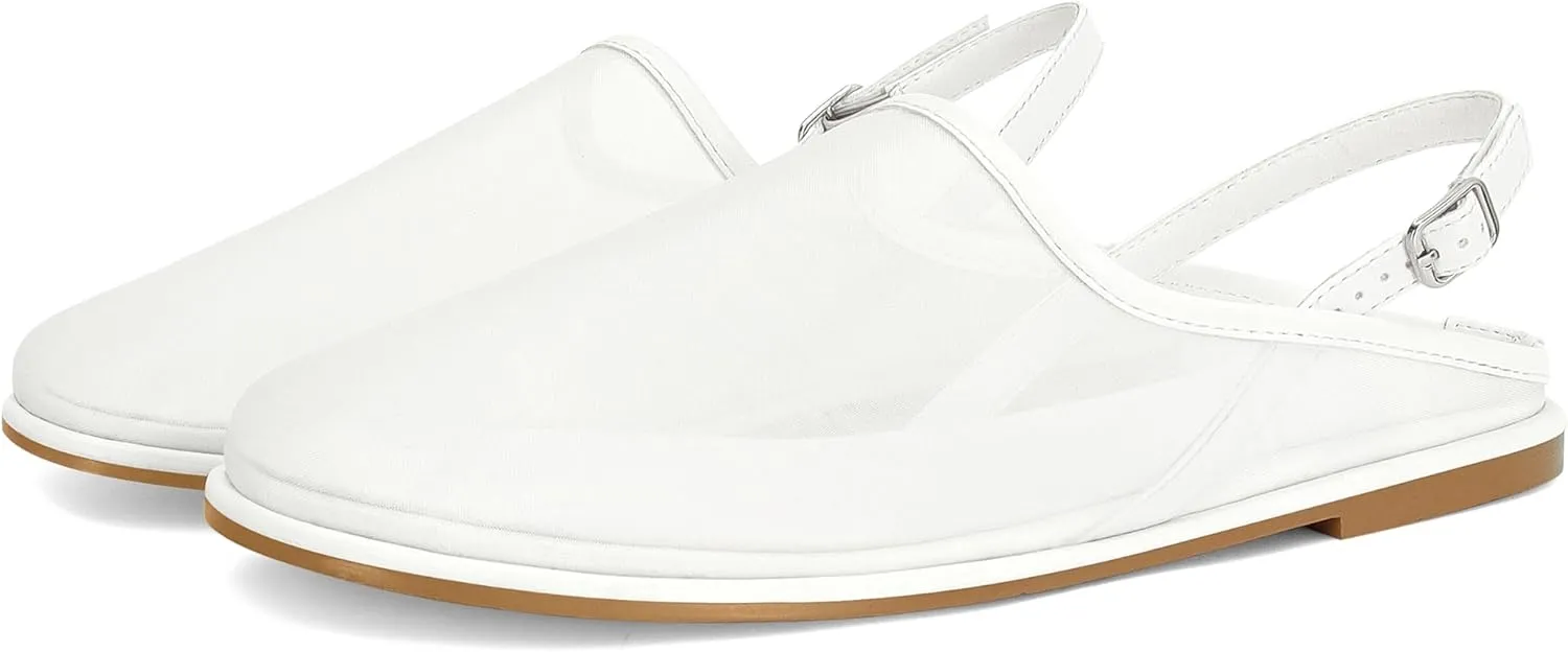Slingback Mesh Flats for Women Tulle Slip On Casual Work Ballet Flats
