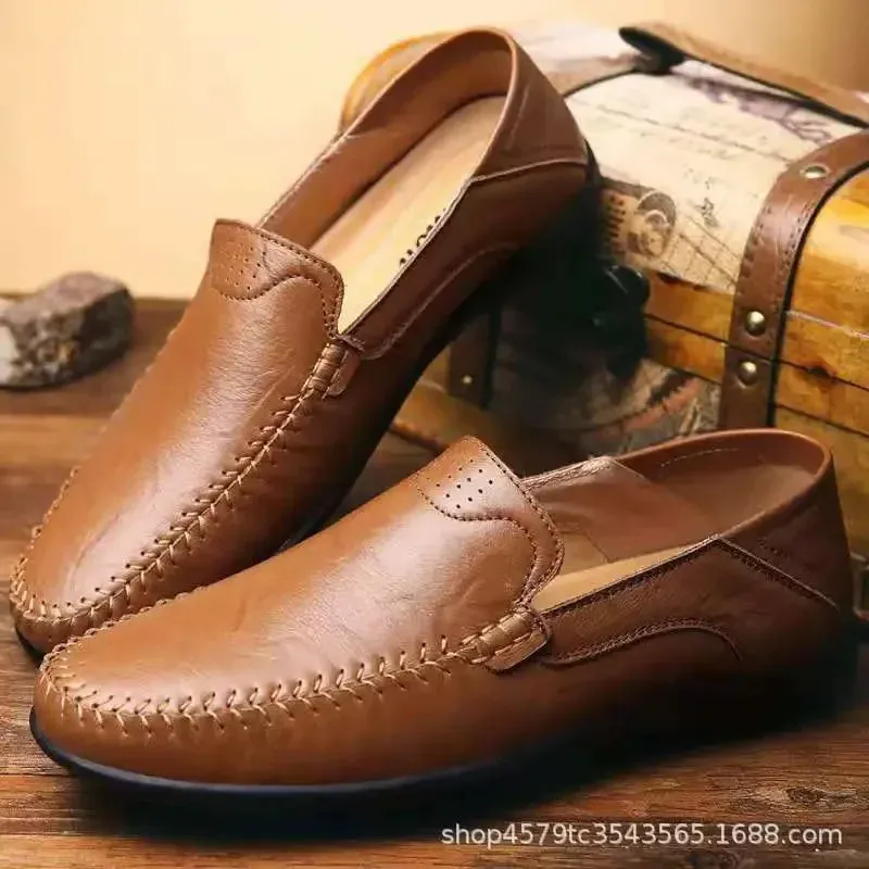 Slip Flats Soft on Men Moccasins Shoes Classic Business Casual Loafers Shoes Breathable Spring Leather Enormous discount Efficient delivery Hombre Leather Shoes