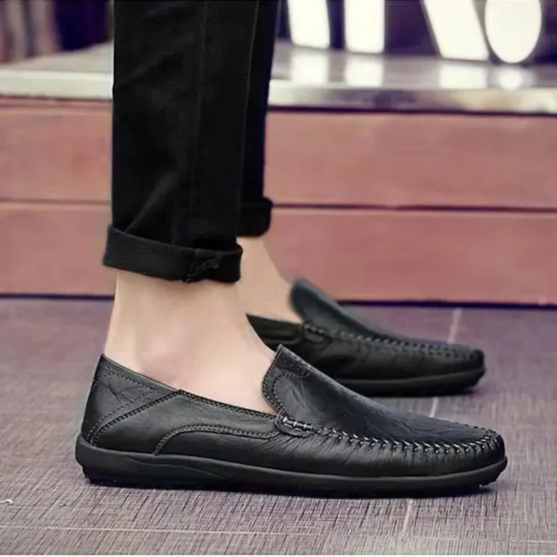 Slip Flats Soft on Men Moccasins Shoes Classic Business Casual Loafers Shoes Breathable Spring Leather Enormous discount Efficient delivery Hombre Leather Shoes