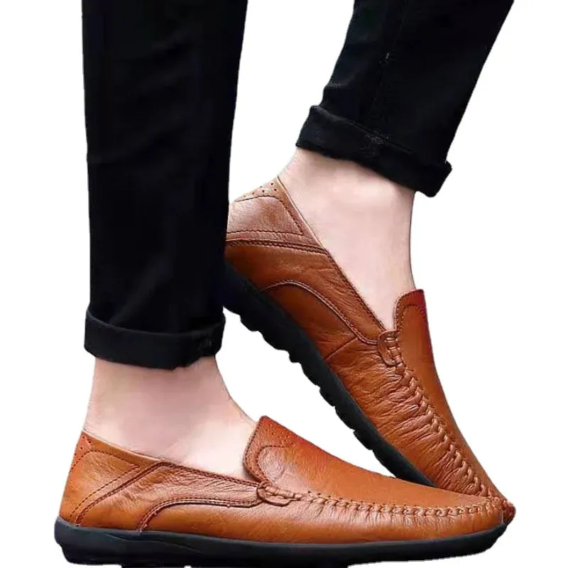 Slip Flats Soft on Men Moccasins Shoes Classic Business Casual Loafers Shoes Breathable Spring Leather Enormous discount Efficient delivery Hombre Leather Shoes