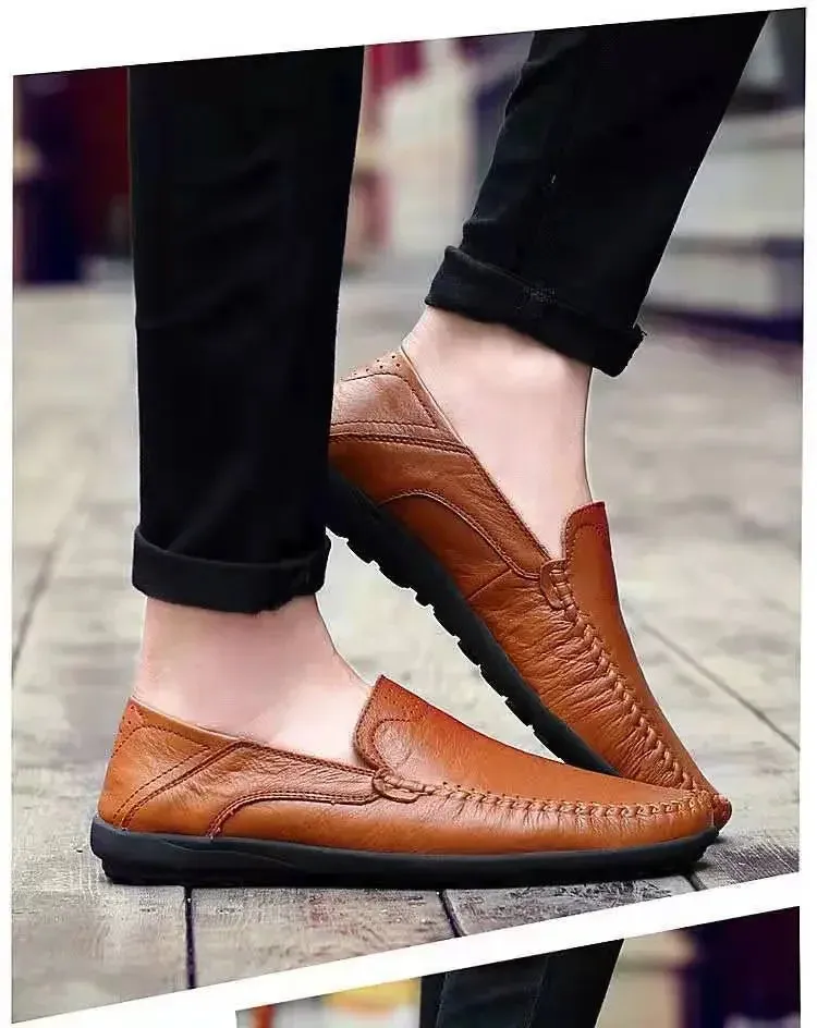 Slip Flats Soft on Men Moccasins Shoes Classic Business Casual Loafers Shoes Breathable Spring Leather Enormous discount Efficient delivery Hombre Leather Shoes