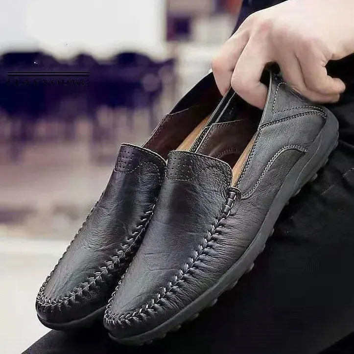 Slip Flats Soft on Men Moccasins Shoes Classic Business Casual Loafers Shoes Breathable Spring Leather Enormous discount Efficient delivery Hombre Leather Shoes