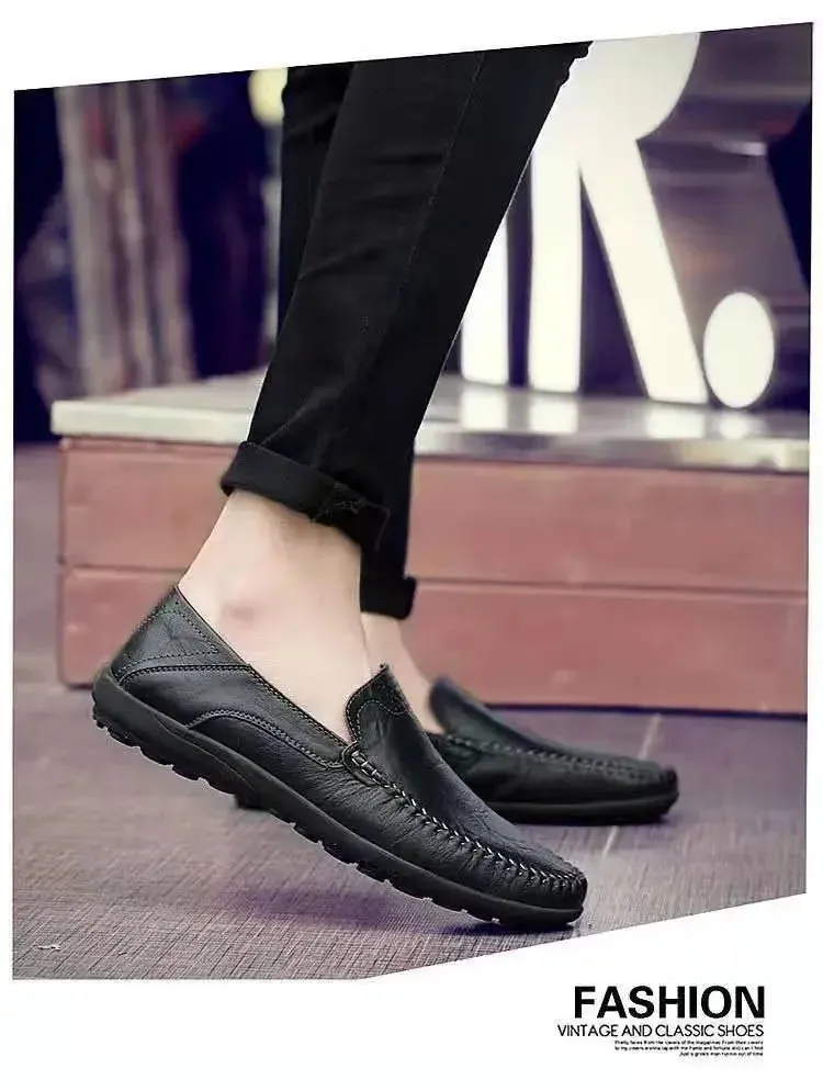 Slip Flats Soft on Men Moccasins Shoes Classic Business Casual Loafers Shoes Breathable Spring Leather Enormous discount Efficient delivery Hombre Leather Shoes