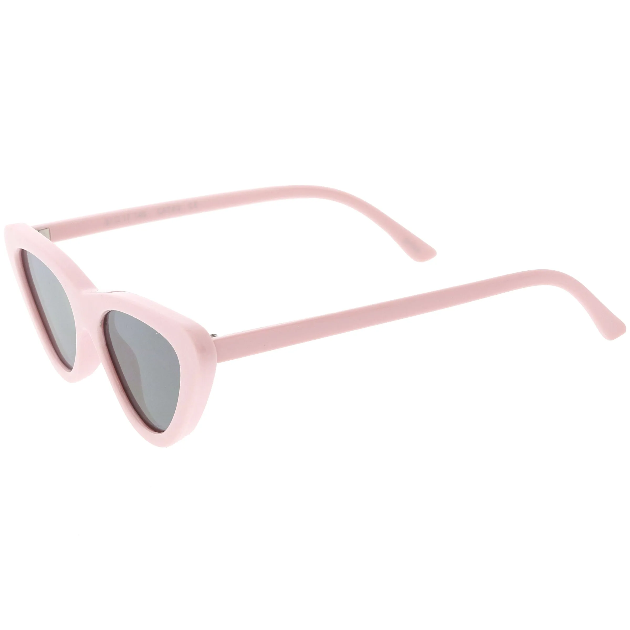 Small Retro Slim Flat Lens Cat Eye Sunglasses - C520