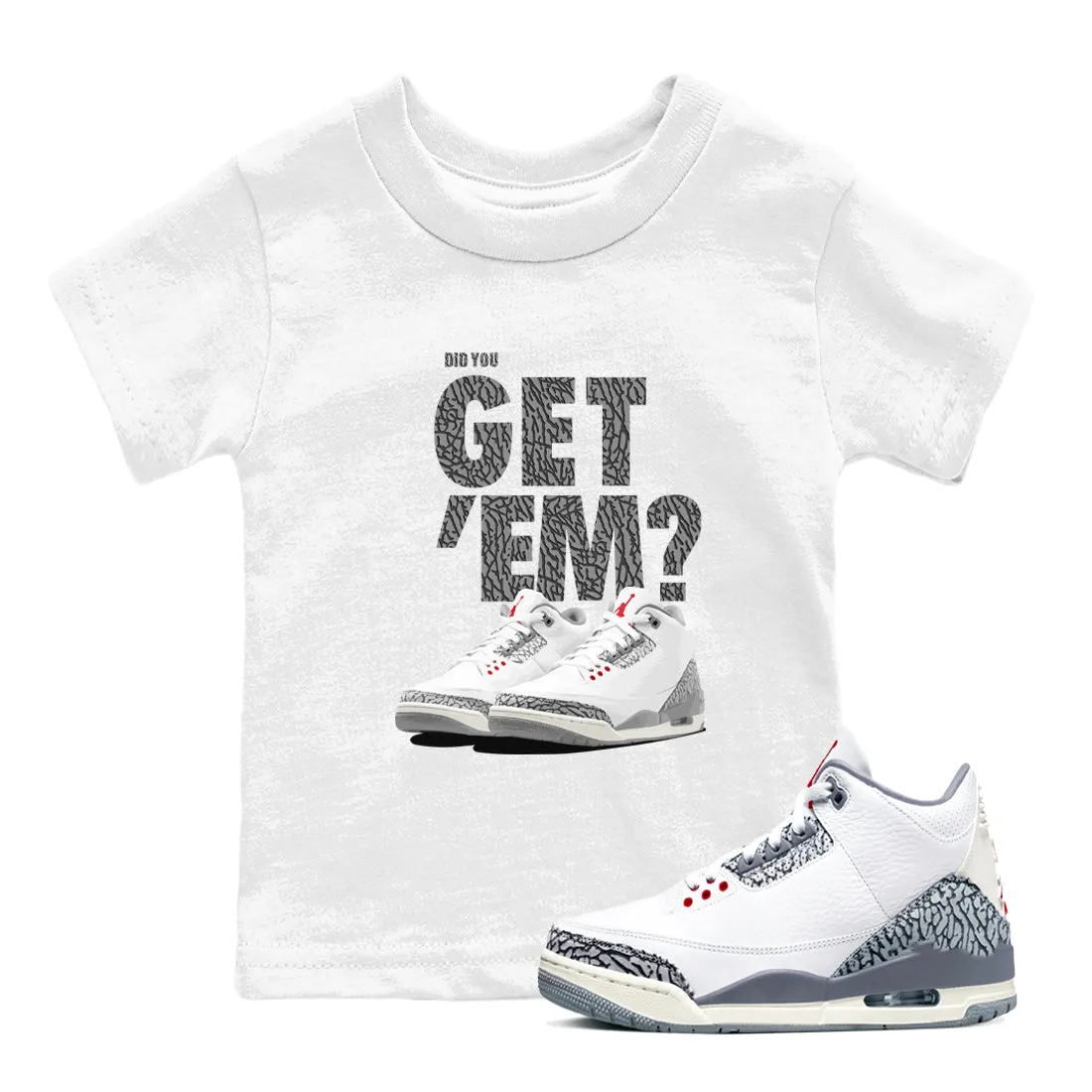 Sneaker Cement Get 3 Kids Wholesale - Did 'Em Tees Air You Jordan Percentage-based sale Grey SNRT
