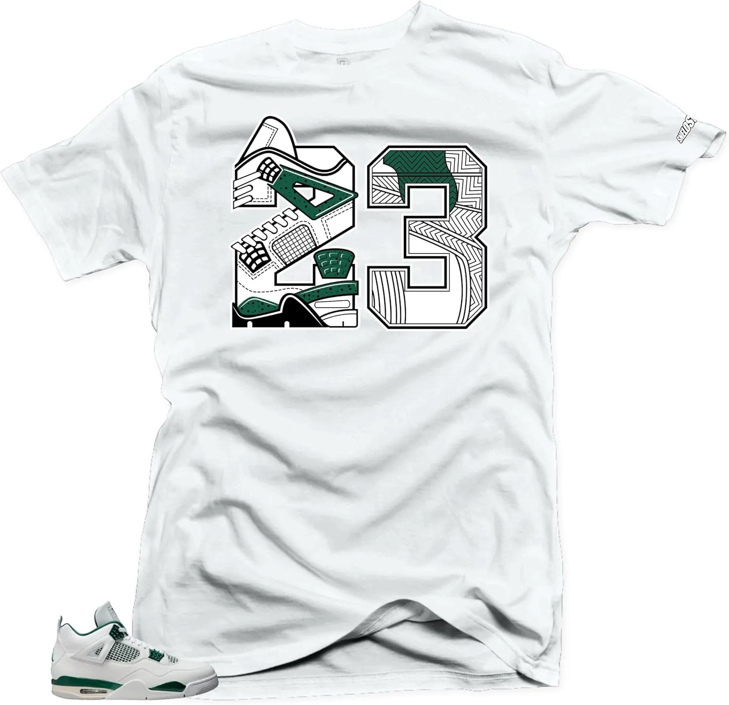 SNELOS Jordan 4 Oxidized Green Tee - Match Sneaker Jersey - Drippy Shirt