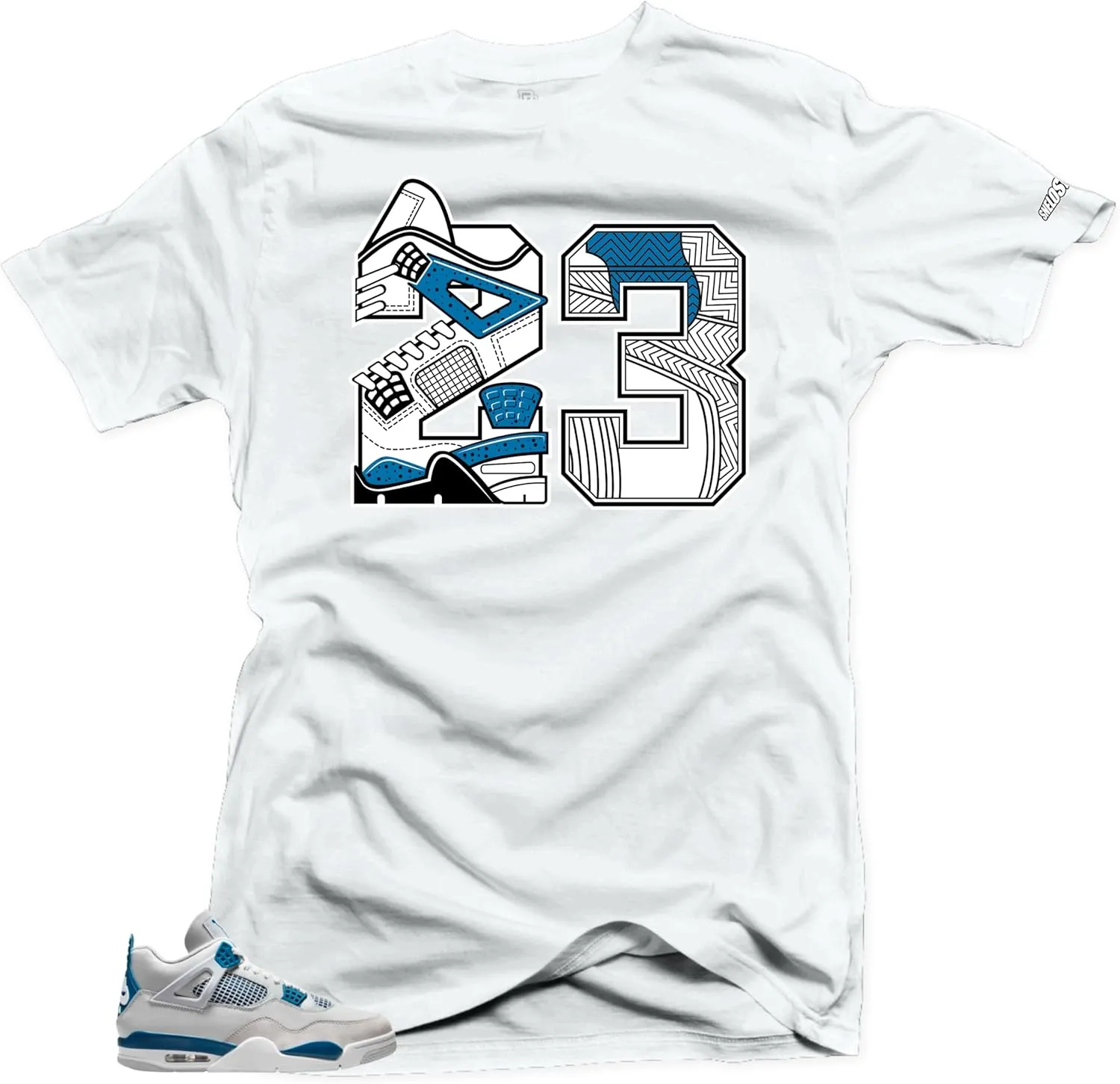 SNELOS Shirt to Match Jordan 4 Military Blue Match Jordan Tee