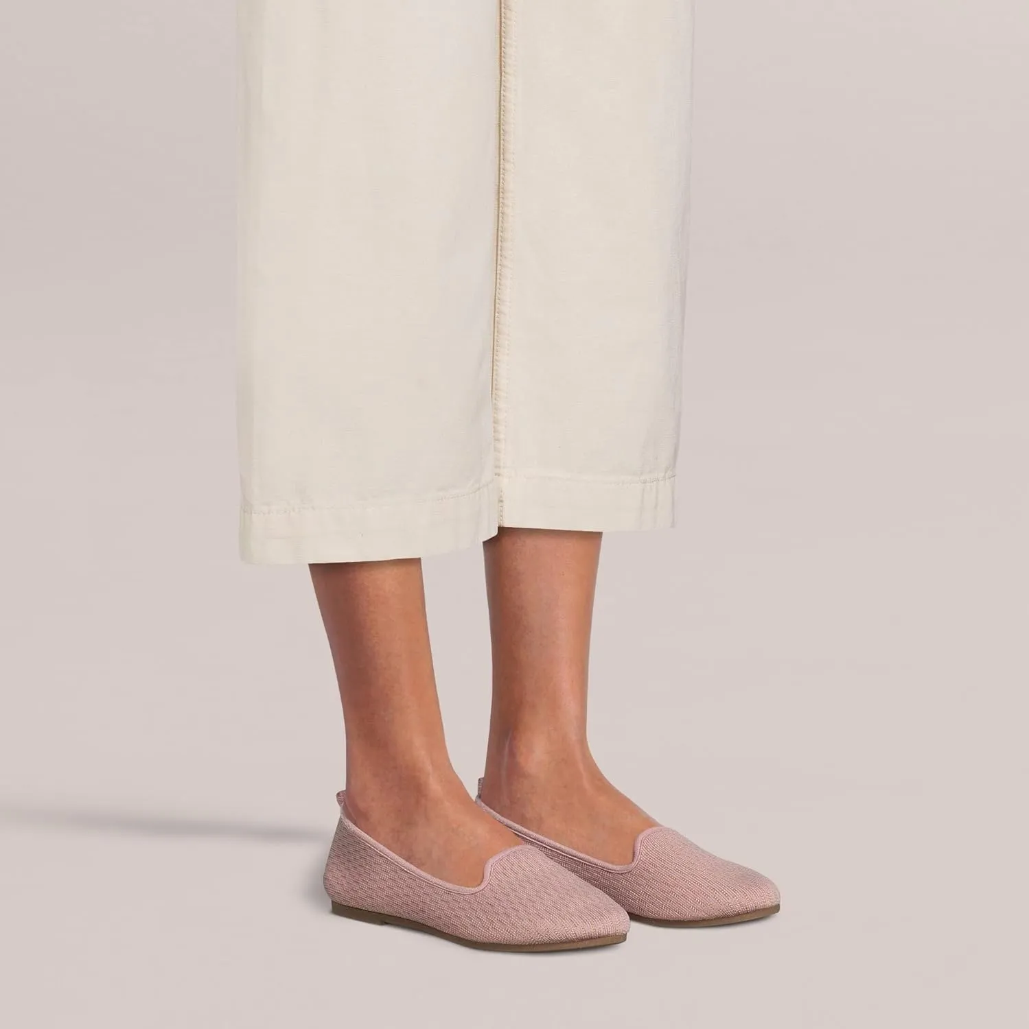 SOBEYO Ballet Flats Comfort Soft-Sole Breathable Sweater Fabric Lightweight Round Toe Shoes