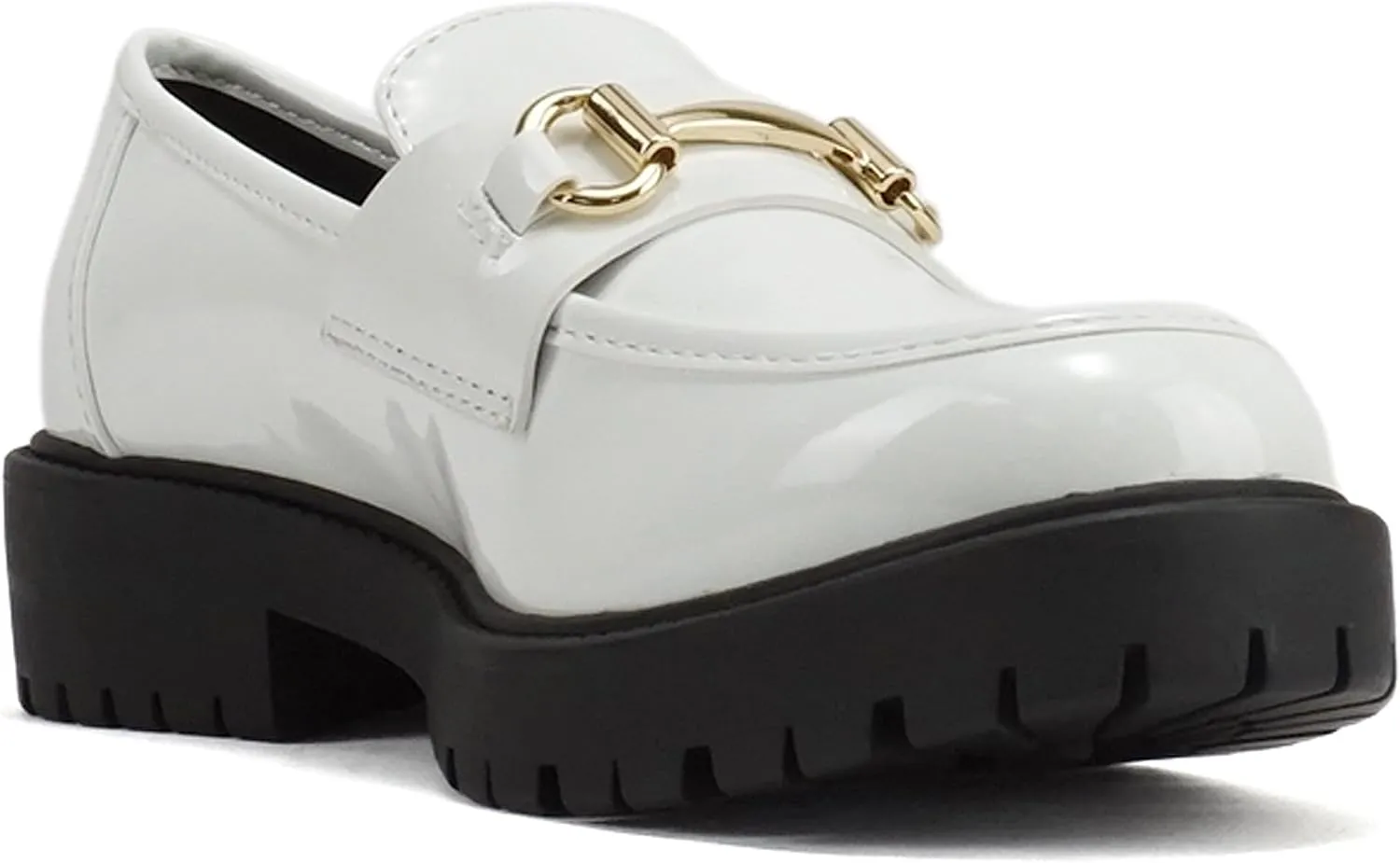 Soda “Bedale” ~ Women Round Toe Low Heel Lug Sole Slip-On Horse Bit Loafer Shoe