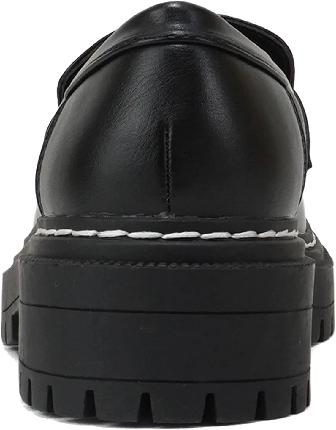 Soda “Eureka” ~ Women Slip On Platform Penny Loafer Lug Sole with Stitched Detail