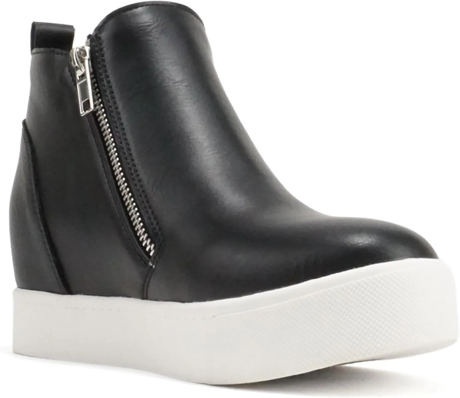 Soda Taylor Hidden Wedge Sole Booties Ankle Heels Sneaker Shoes Side Zipper