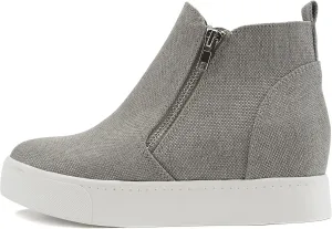 Soda Taylor Hidden Wedge Sole Booties Ankle Heels Sneaker Shoes Side Zipper
