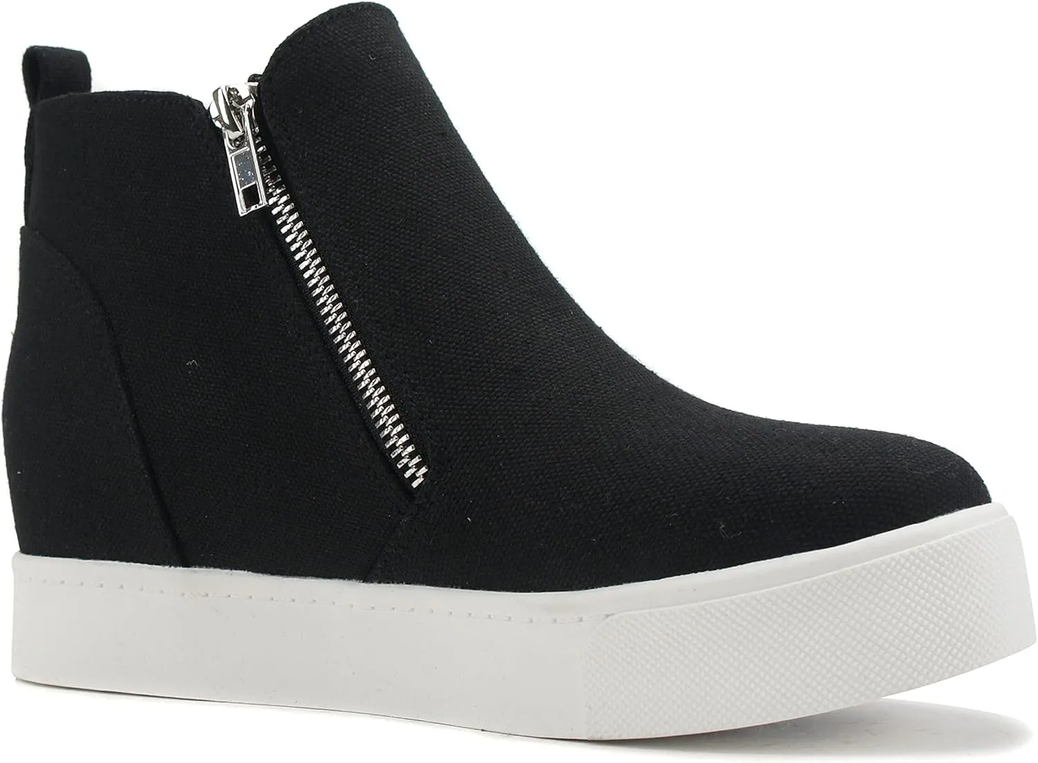 Soda Taylor Hidden Wedge Sole Booties Ankle Heels Sneaker Shoes Side Zipper