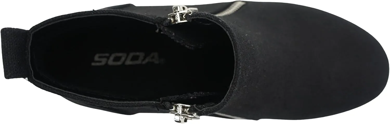 Soda Taylor Hidden Wedge Sole Booties Ankle Heels Sneaker Shoes Side Zipper