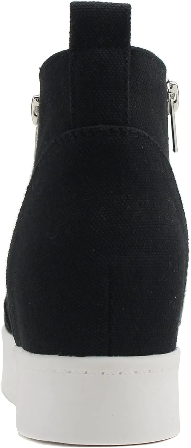 Soda Taylor Hidden Wedge Sole Booties Ankle Heels Sneaker Shoes Side Zipper