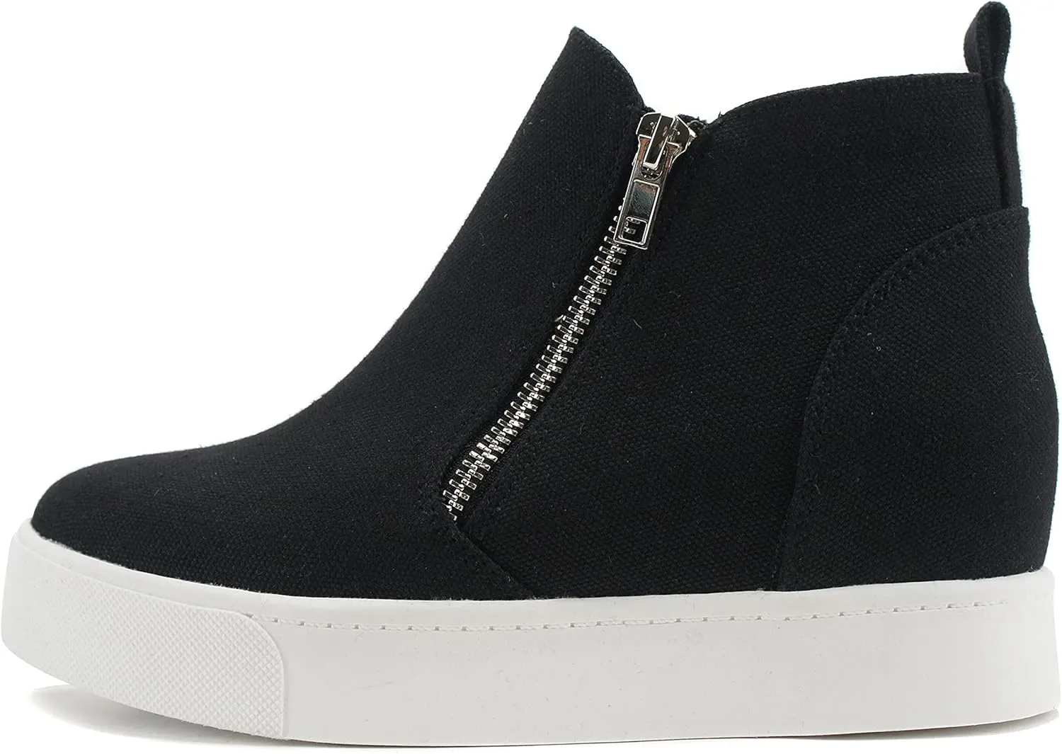 Soda Taylor Hidden Wedge Sole Booties Ankle Heels Sneaker Shoes Side Zipper