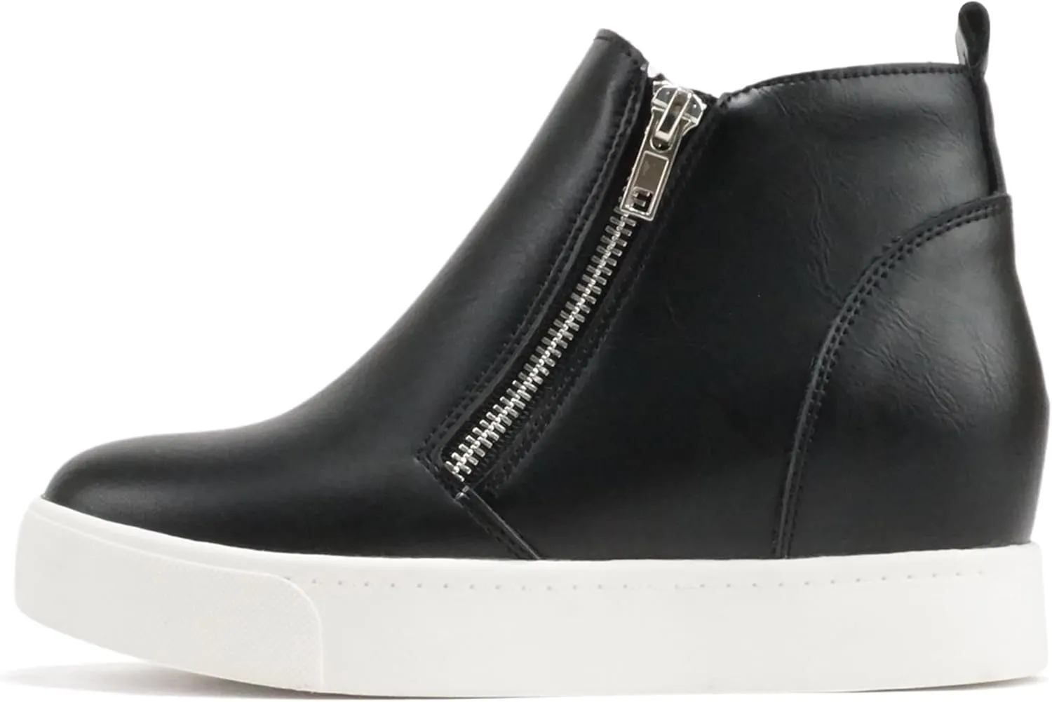 Soda Taylor Hidden Wedge Sole Booties Ankle Heels Sneaker Shoes Side Zipper
