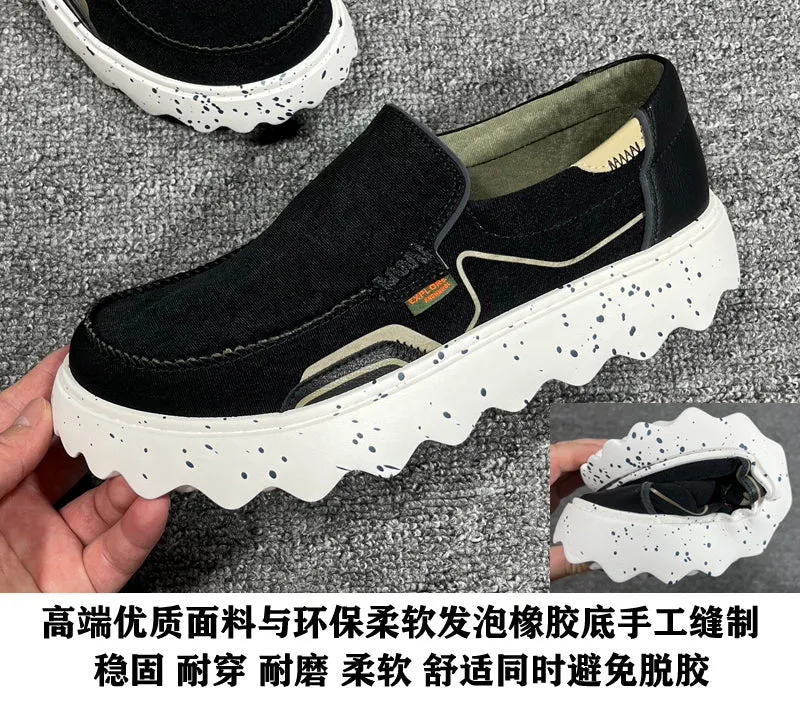 Sole Canvas Autumn Highly functional Thick Leisure Shock-Absorbing Shoes Slip-on Loved by customers Men's