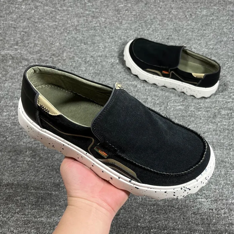 Sole Canvas Autumn Highly functional Thick Leisure Shock-Absorbing Shoes Slip-on Loved by customers Men's