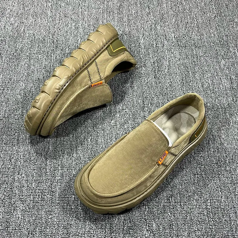 Sole Canvas Autumn Highly functional Thick Leisure Shock-Absorbing Shoes Slip-on Loved by customers Men's