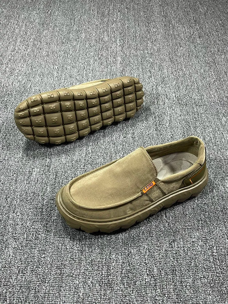 Sole Canvas Autumn Highly functional Thick Leisure Shock-Absorbing Shoes Slip-on Loved by customers Men's