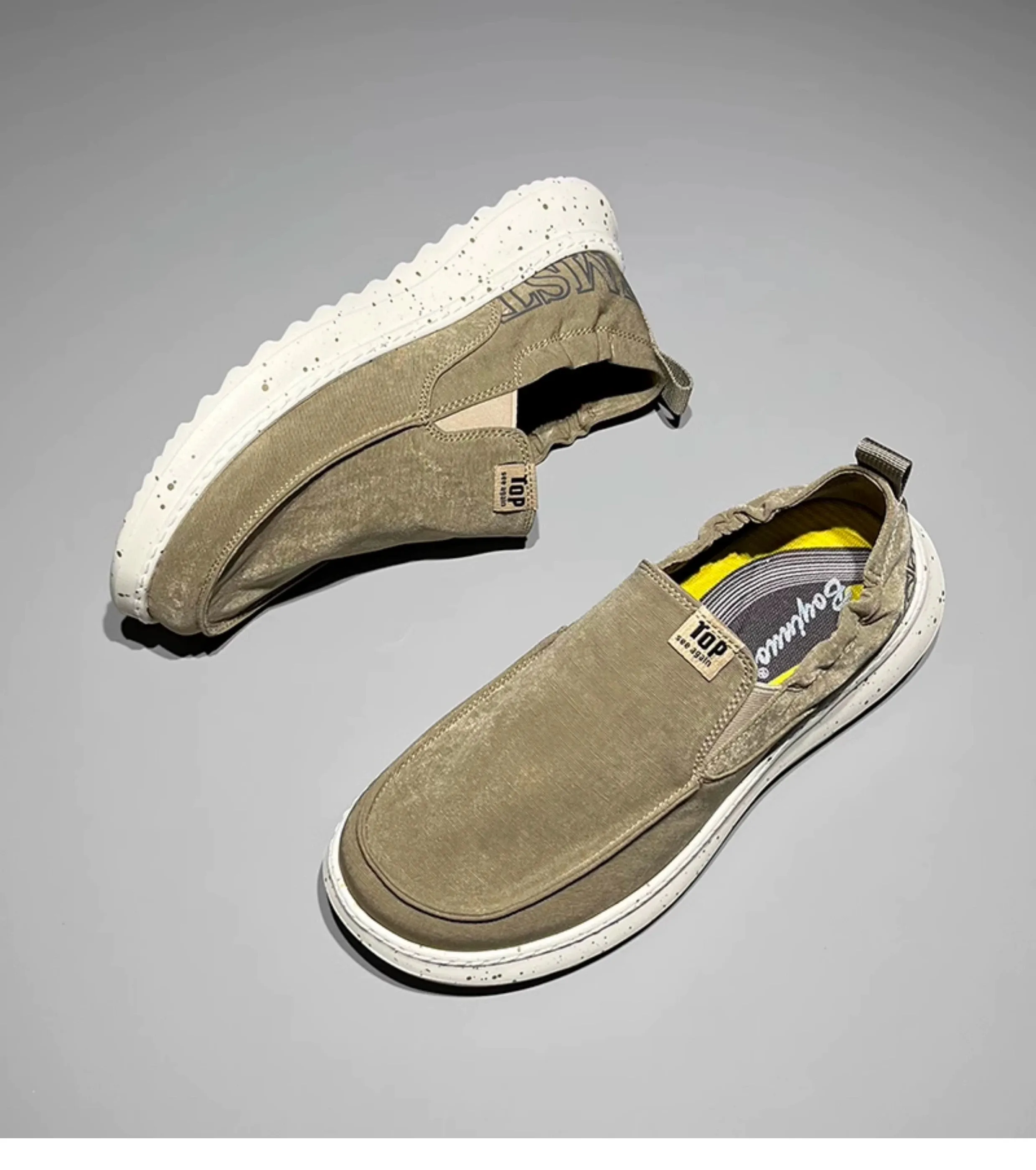 Sole Canvas Autumn Highly functional Thick Leisure Shock-Absorbing Shoes Slip-on Loved by customers Men's