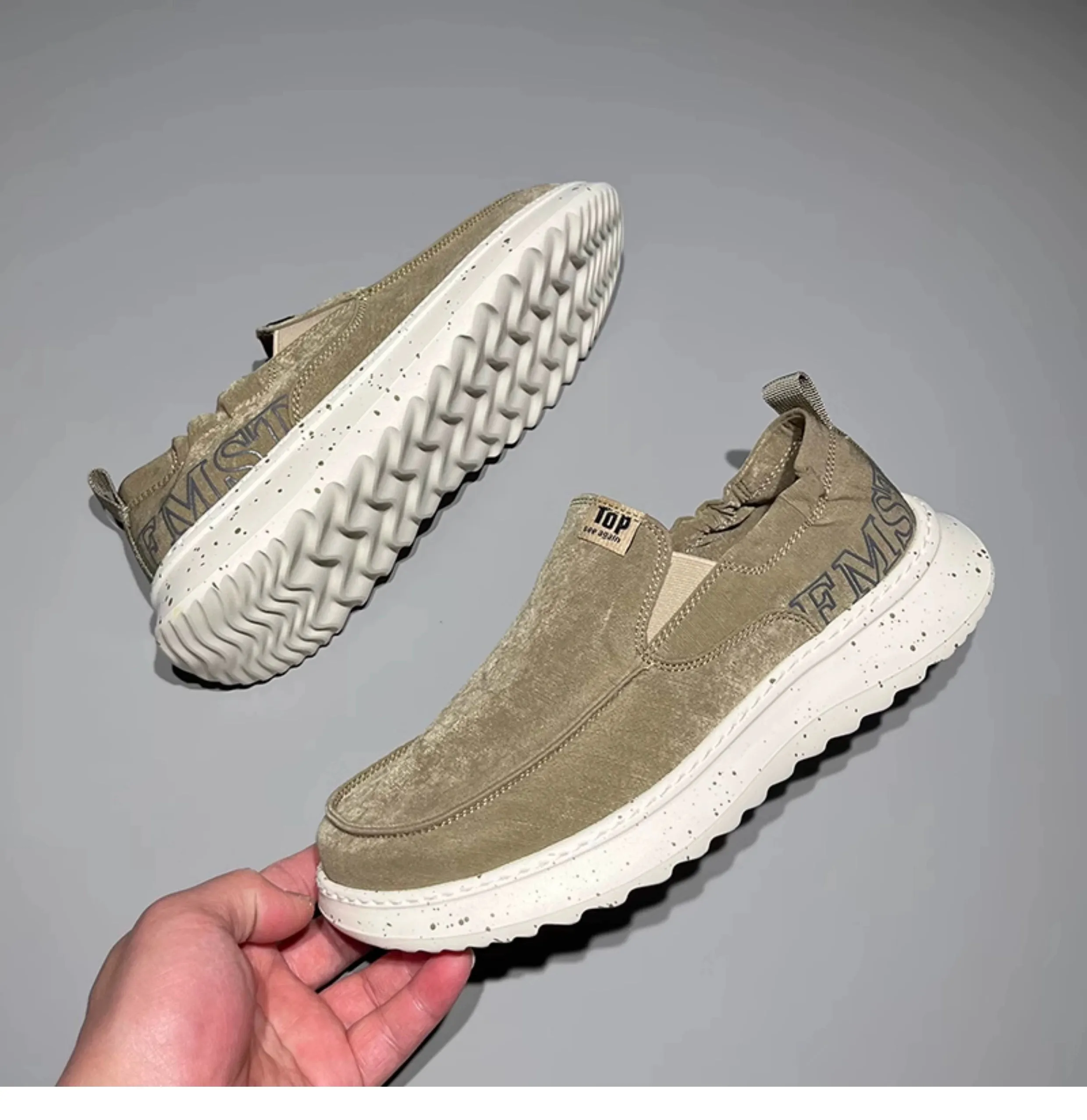 Sole Canvas Autumn Highly functional Thick Leisure Shock-Absorbing Shoes Slip-on Loved by customers Men's
