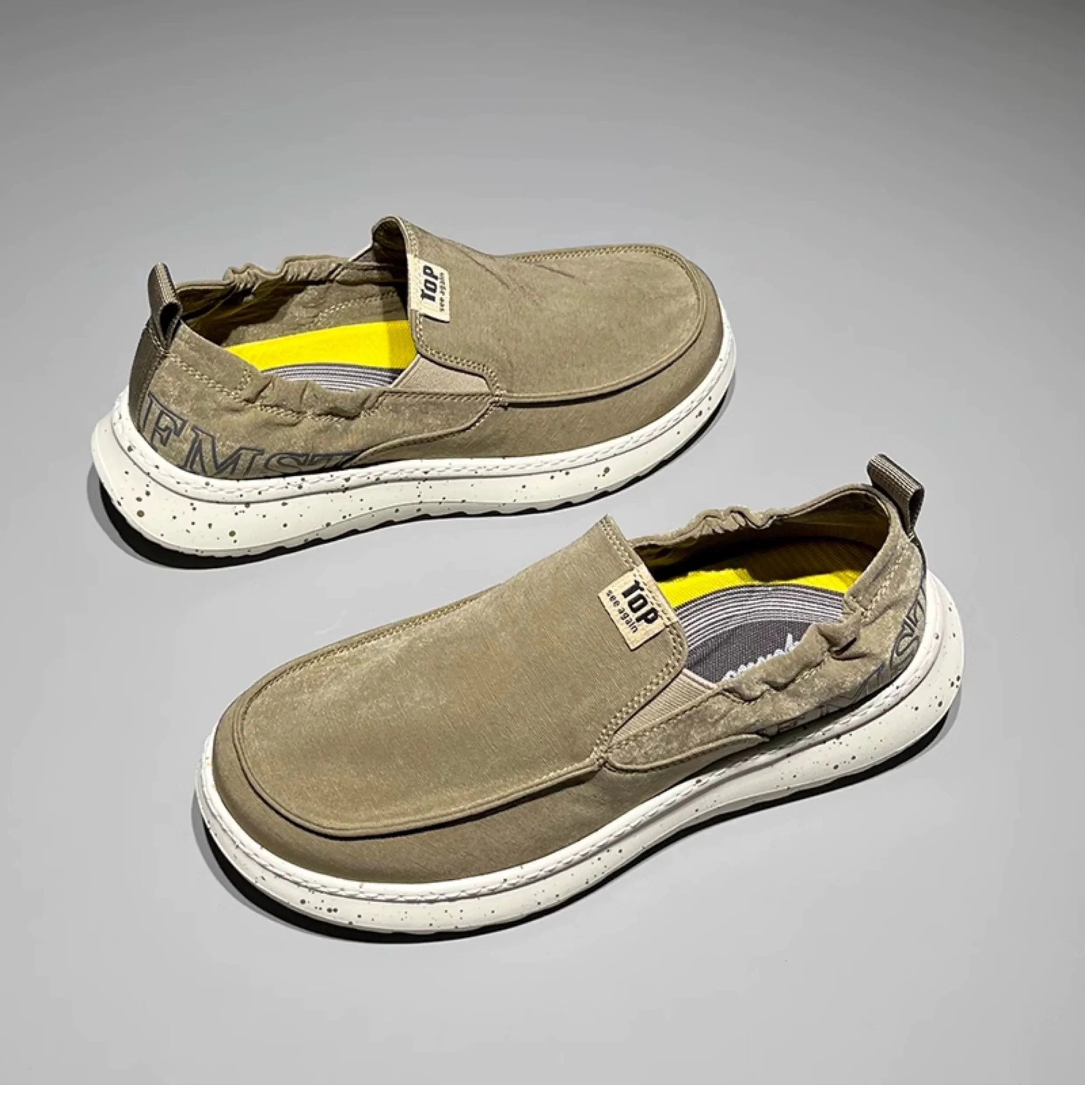 Sole Canvas Autumn Highly functional Thick Leisure Shock-Absorbing Shoes Slip-on Loved by customers Men's