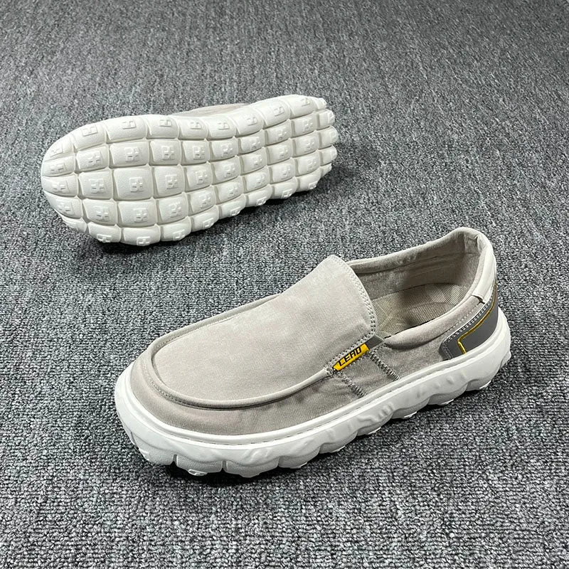 Sole Canvas Autumn Highly functional Thick Leisure Shock-Absorbing Shoes Slip-on Loved by customers Men's