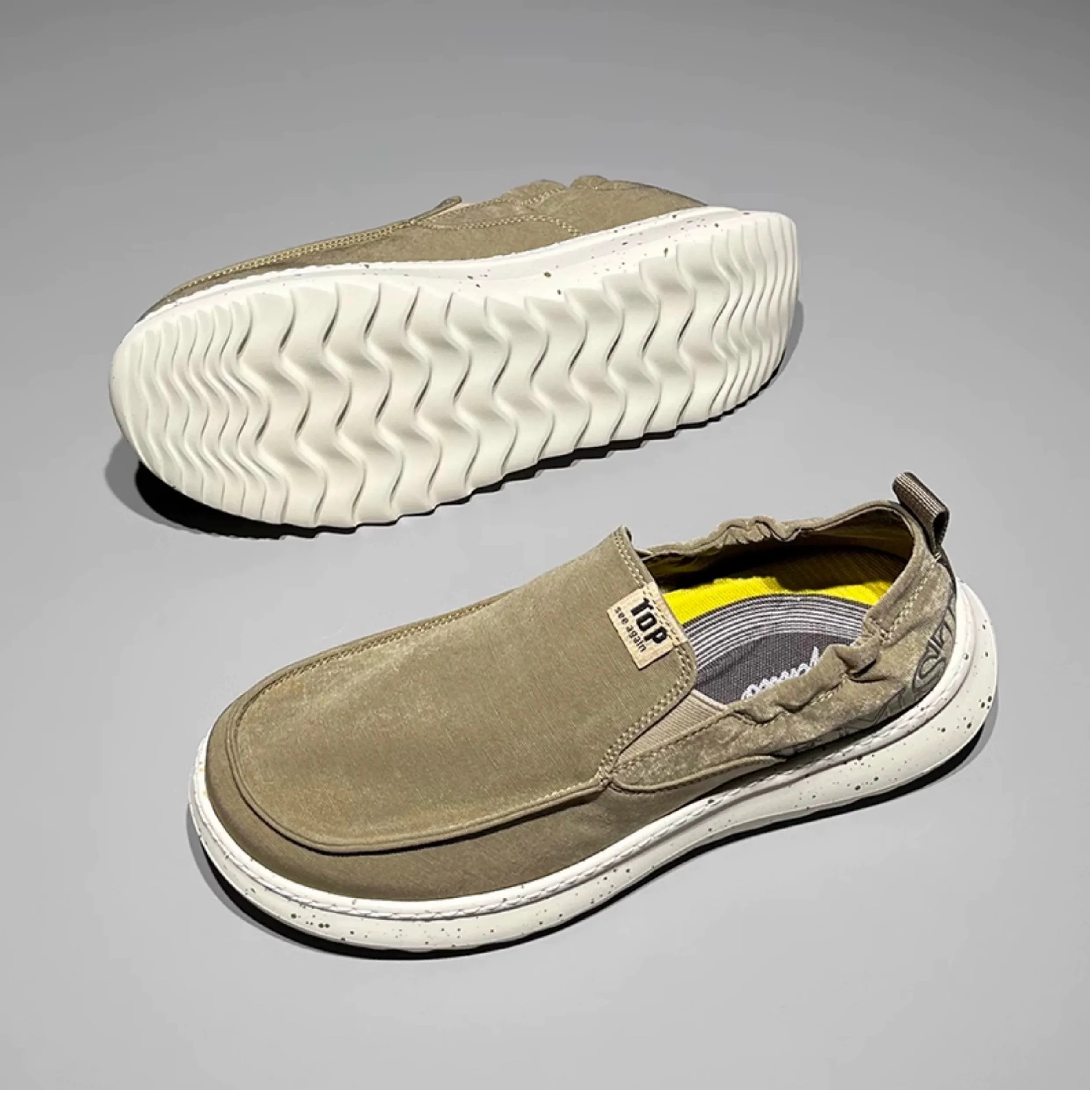 Sole Canvas Autumn Highly functional Thick Leisure Shock-Absorbing Shoes Slip-on Loved by customers Men's