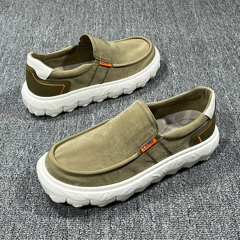Sole Canvas Autumn Highly functional Thick Leisure Shock-Absorbing Shoes Slip-on Loved by customers Men's