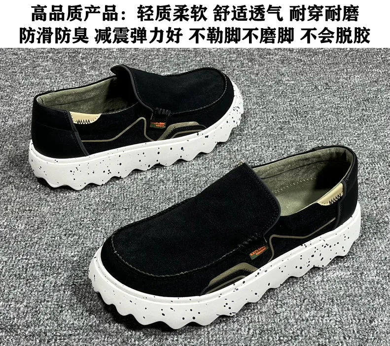 Sole Canvas Autumn Highly functional Thick Leisure Shock-Absorbing Shoes Slip-on Loved by customers Men's