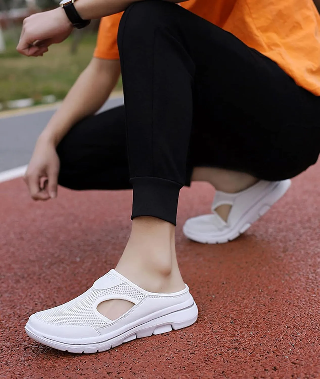 SOLPNOW Unisex Slip On Orthopedic Diabetic Mules,Breathable Arch Support Wedge Platform Slippers,Yoga Sports Hiking Casual Loafer Sandals