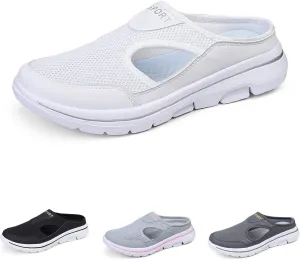 SOLPNOW Unisex Slip On Orthopedic Diabetic Mules,Breathable Arch Support Wedge Platform Slippers,Yoga Sports Hiking Casual Loafer Sandals