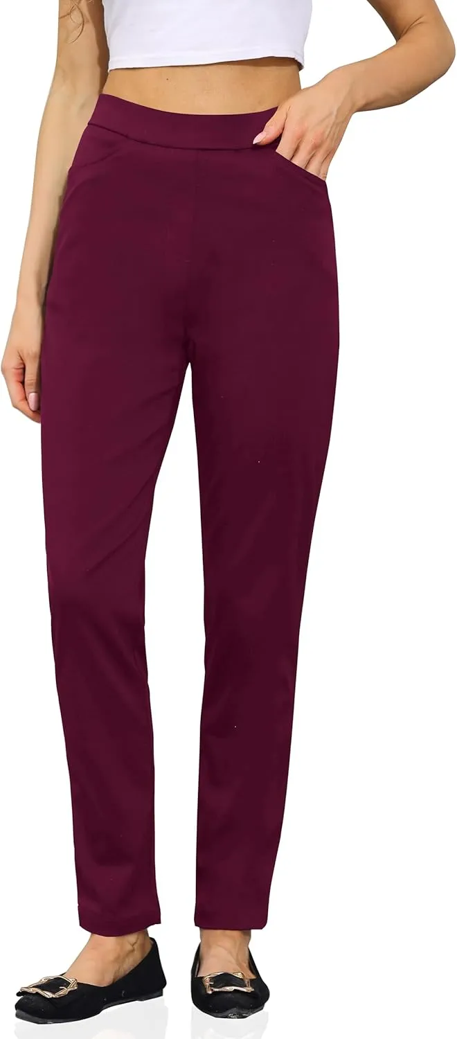 Soojun Women's Comfy Ultra Stretch Pull On Ankle Pant