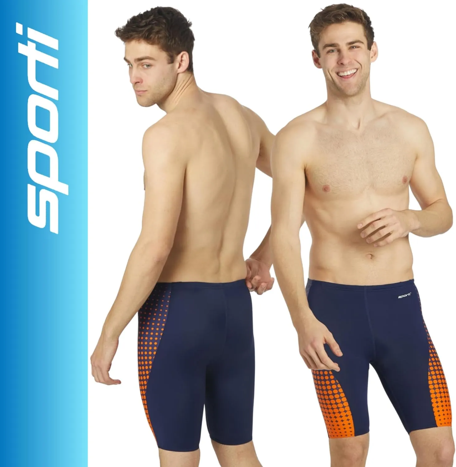 Sporti Men's Athletic Swimwear Jammers, Multi Solid Color - Racing & Training Swimsuit Jammers for Men, Durable Long Lasting